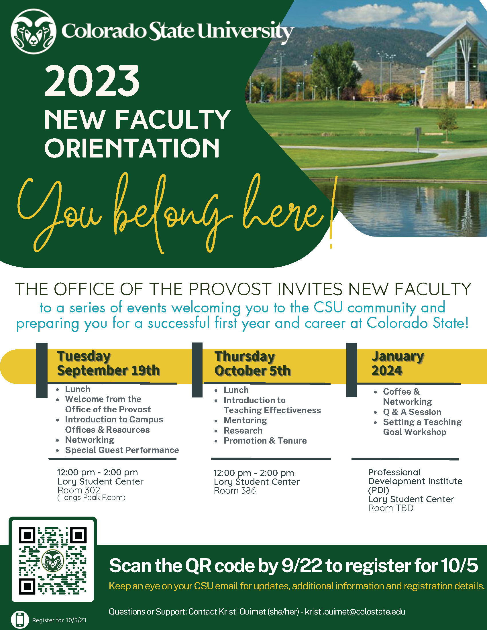 New Faculty Orientation Flyer - Expand for PDF